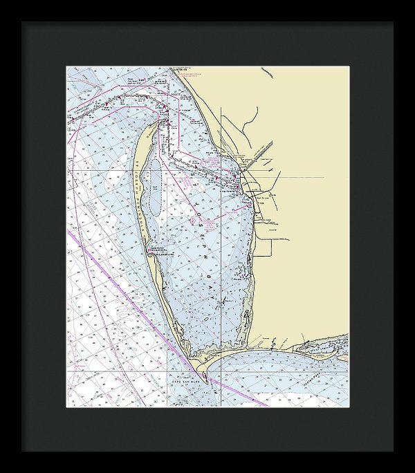 Cape San Blas Florida Nautical Chart - Framed Print