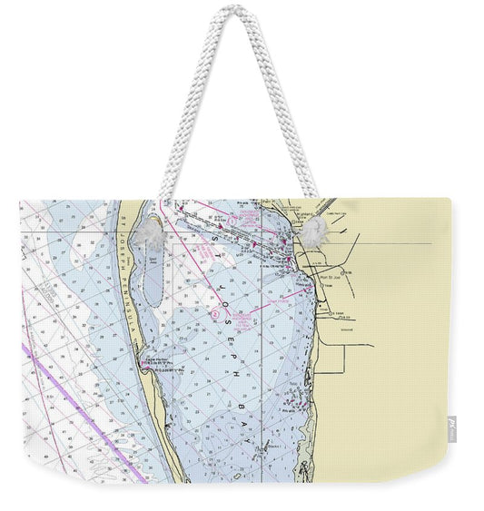 Cape San Blas Florida Nautical Chart - Weekender Tote Bag