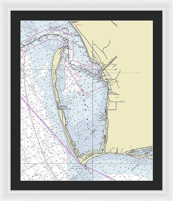 Cape San Blas Florida Nautical Chart - Framed Print