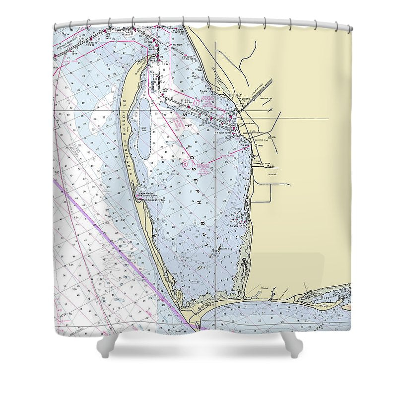 Cape San Blas Florida Nautical Chart Shower Curtain