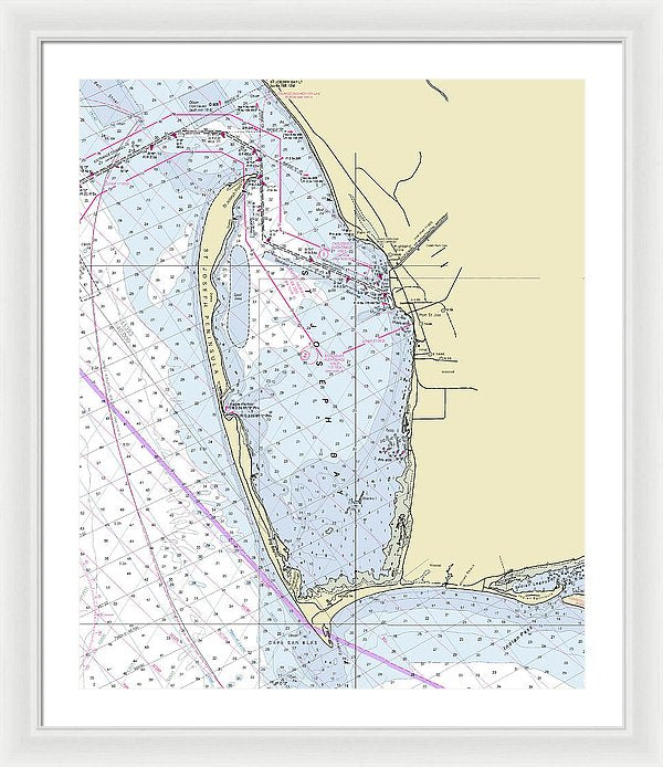 Cape San Blas Florida Nautical Chart - Framed Print