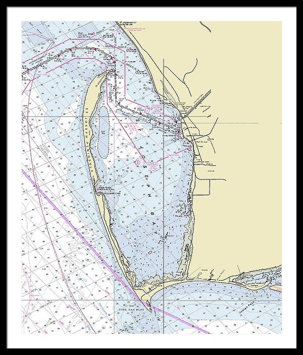 Cape San Blas Florida Nautical Chart - Framed Print