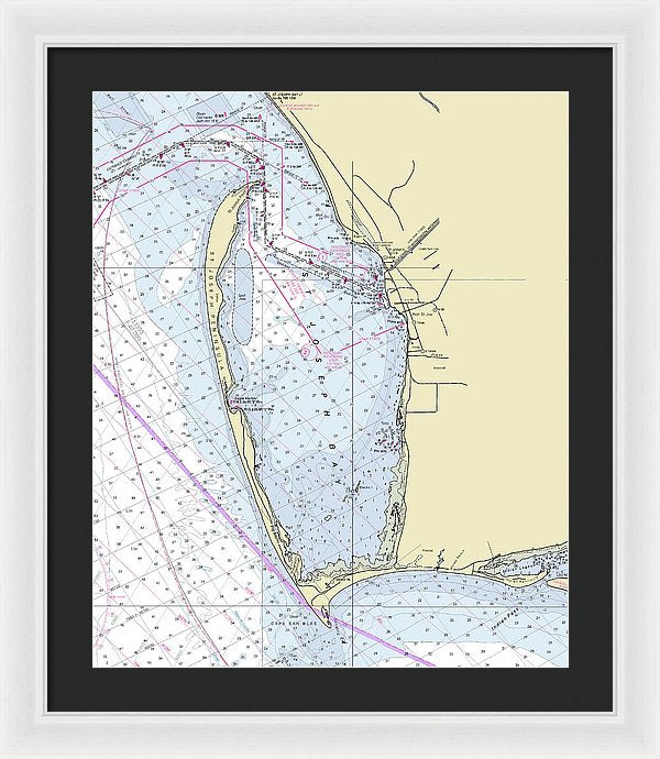 Cape San Blas Florida Nautical Chart - Framed Print