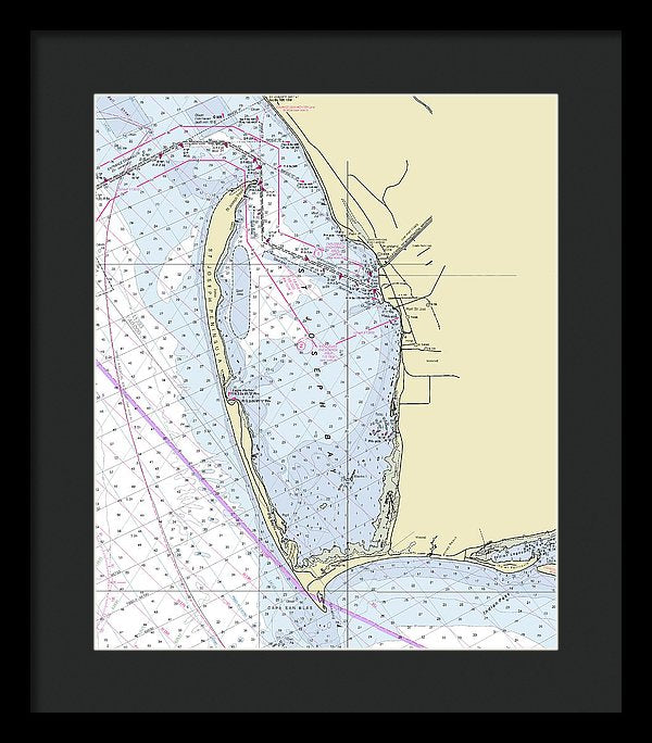 Cape San Blas Florida Nautical Chart - Framed Print