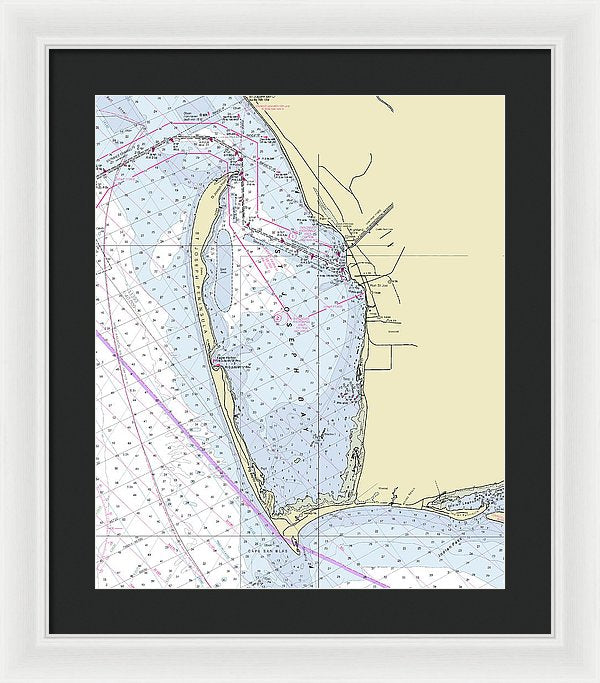 Cape San Blas Florida Nautical Chart - Framed Print