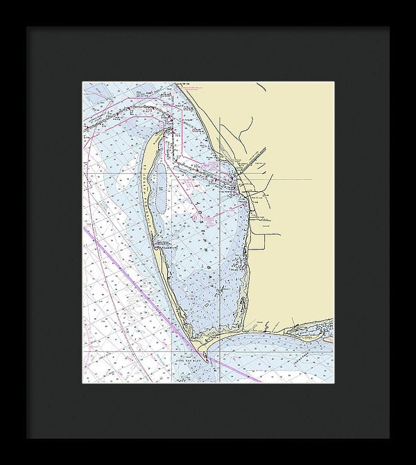 Cape San Blas Florida Nautical Chart - Framed Print