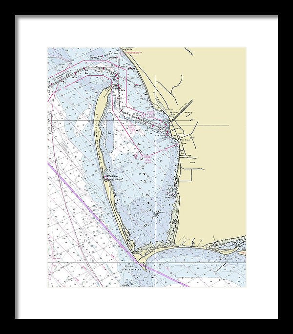 Cape San Blas Florida Nautical Chart - Framed Print