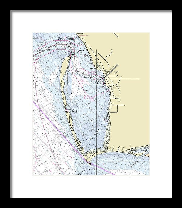 Cape San Blas Florida Nautical Chart - Framed Print