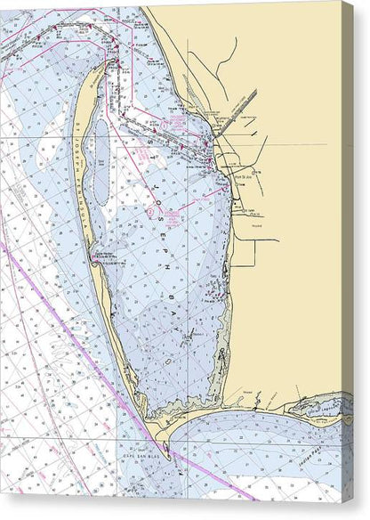 Cape San Blas -Florida Nautical Chart _V6 – 5" x 8" – Canvas Nautical Chart Print by SeaKoast