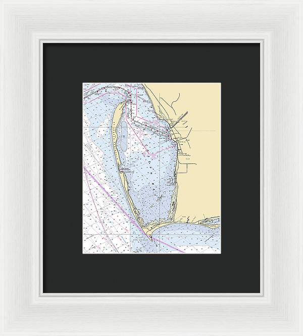 Cape San Blas -florida Nautical Chart _v6 - Framed Print