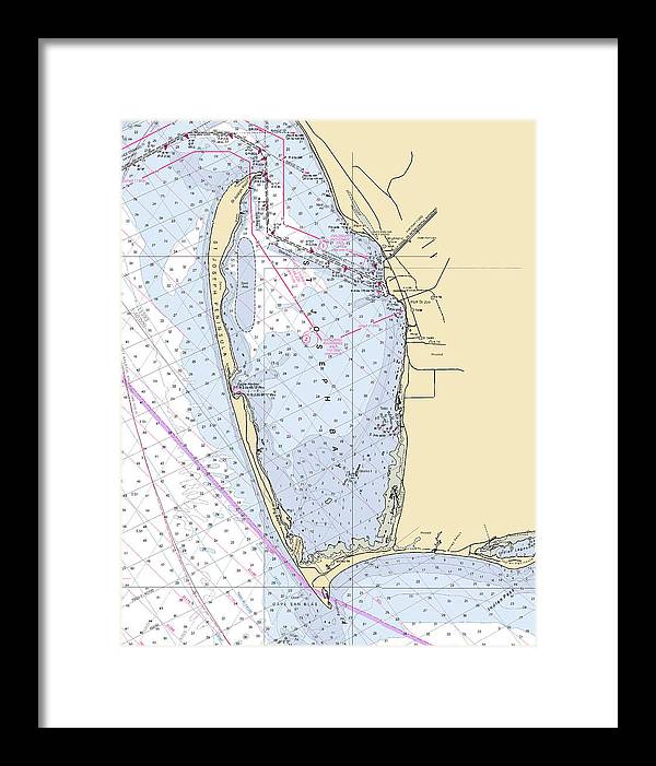 Cape San Blas -florida Nautical Chart _v6 - Framed Print