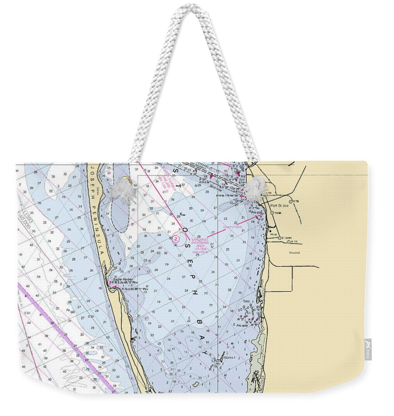 Cape San Blas -florida Nautical Chart _v6 - Weekender Tote Bag