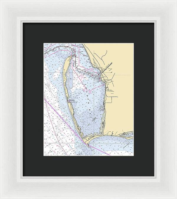 Cape San Blas -florida Nautical Chart _v6 - Framed Print