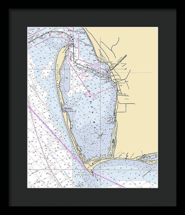 Cape San Blas -florida Nautical Chart _v6 - Framed Print