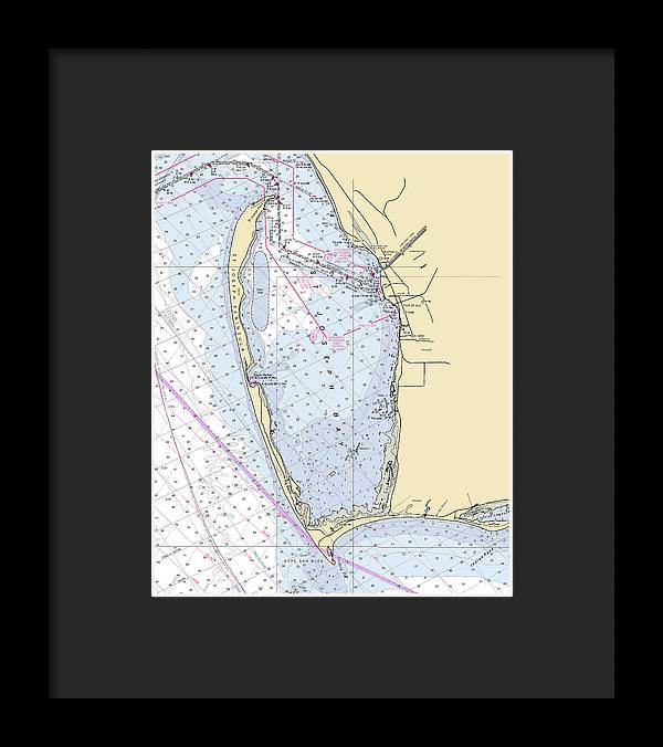 Cape San Blas -florida Nautical Chart _v6 - Framed Print