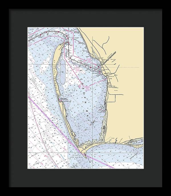 Cape San Blas -florida Nautical Chart _v6 - Framed Print