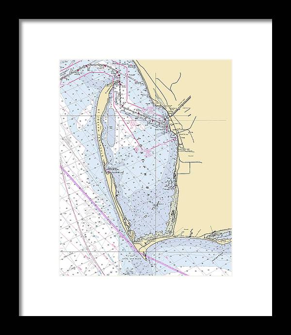 Cape San Blas -florida Nautical Chart _v6 - Framed Print