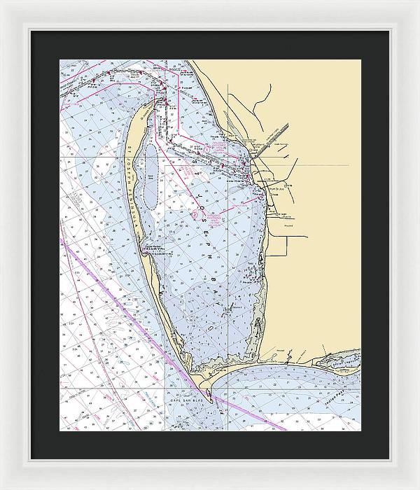 Cape San Blas -florida Nautical Chart _v6 - Framed Print