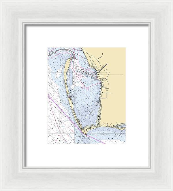 Cape San Blas -florida Nautical Chart _v6 - Framed Print