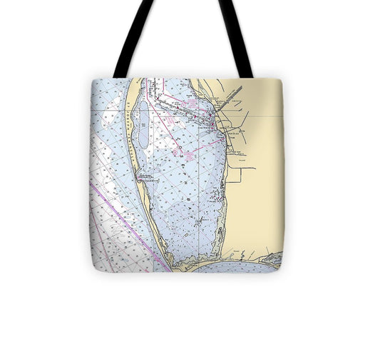 Cape San Blas  Florida Nautical Chart _V6 Tote Bag