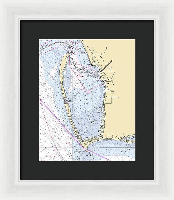 Cape San Blas -florida Nautical Chart _v6 - Framed Print