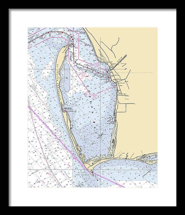 Cape San Blas -florida Nautical Chart _v6 - Framed Print