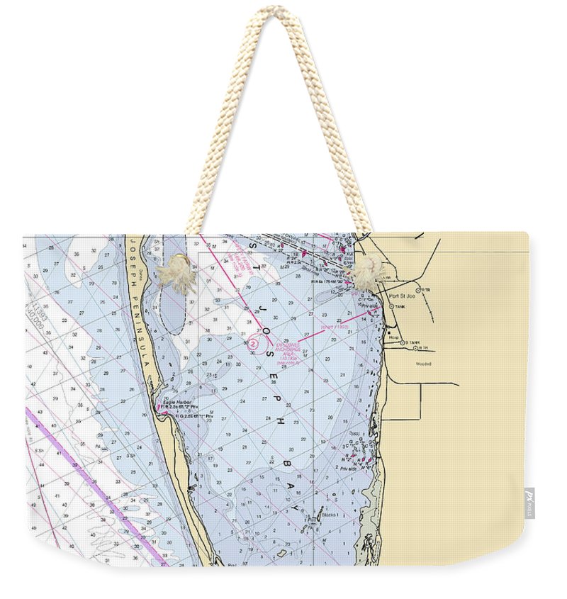 Cape San Blas -florida Nautical Chart _v6 - Weekender Tote Bag