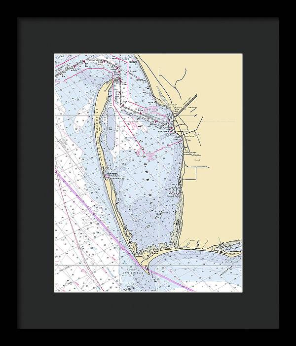 Cape San Blas -florida Nautical Chart _v6 - Framed Print