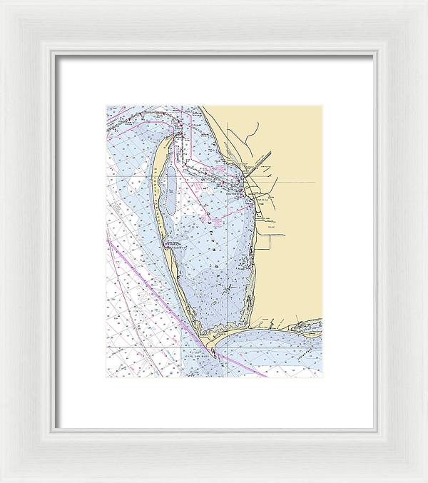 Cape San Blas -florida Nautical Chart _v6 - Framed Print