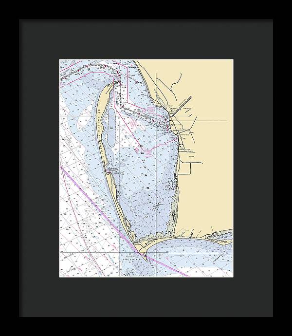 Cape San Blas -florida Nautical Chart _v6 - Framed Print