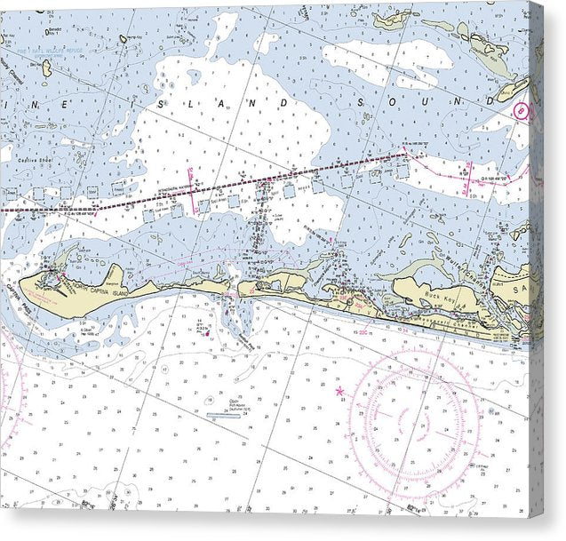 Captiva Island Florida Nautical Chart Canvas Print