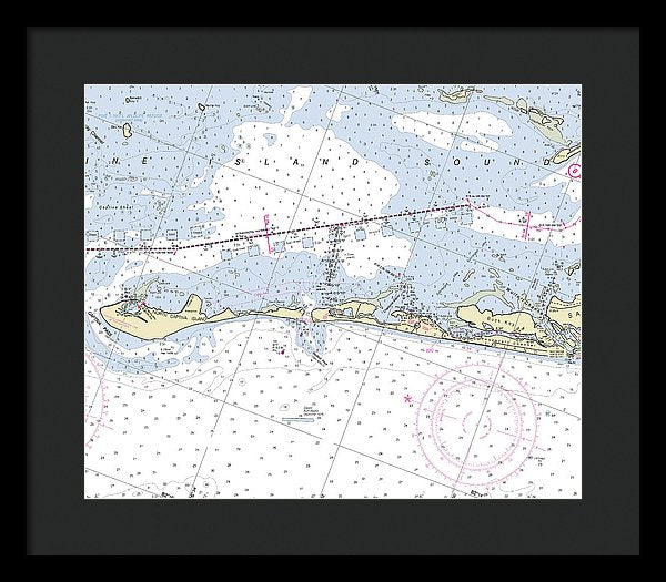 Captiva Island Florida Nautical Chart - Framed Print