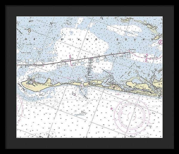 Captiva Island Florida Nautical Chart - Framed Print