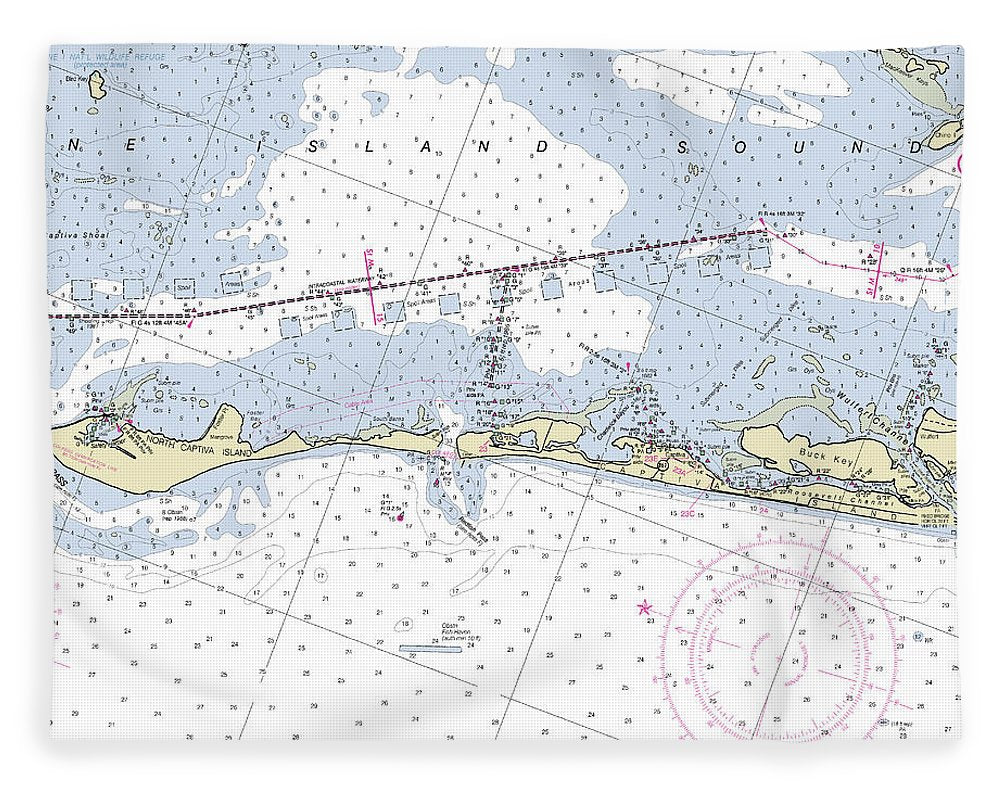 Captiva Island Florida Nautical Chart - Blanket