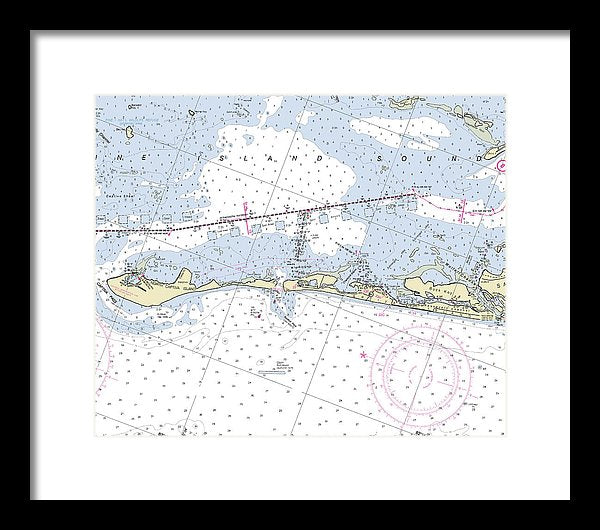 Captiva Island Florida Nautical Chart - Framed Print