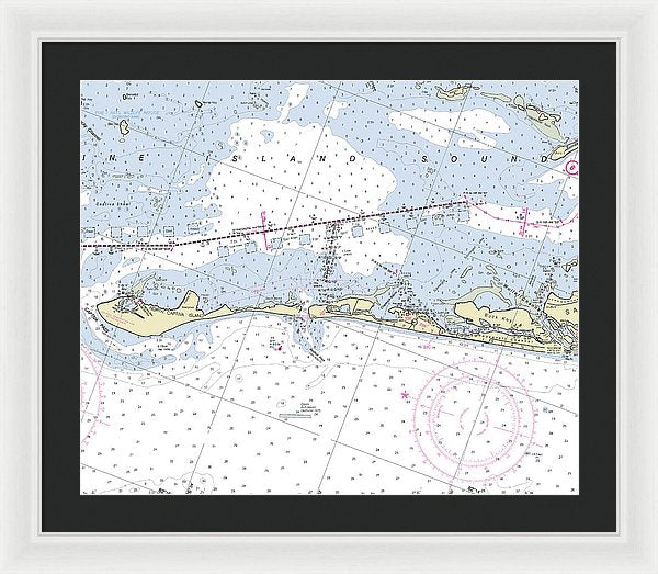 Captiva Island Florida Nautical Chart - Framed Print