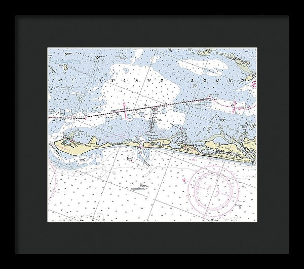 Captiva Island Florida Nautical Chart - Framed Print