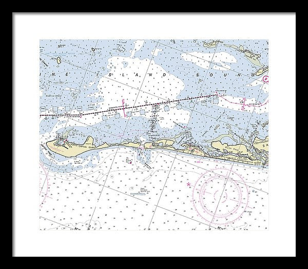 Captiva Island Florida Nautical Chart - Framed Print