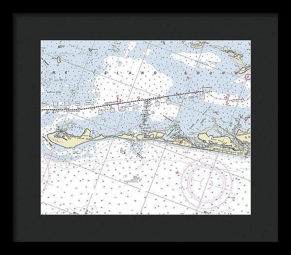 Captiva Island Florida Nautical Chart - Framed Print