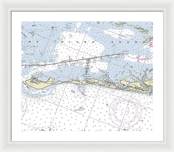 Captiva Island Florida Nautical Chart - Framed Print