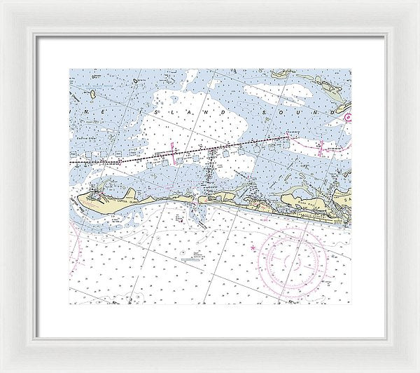 Captiva Island Florida Nautical Chart - Framed Print