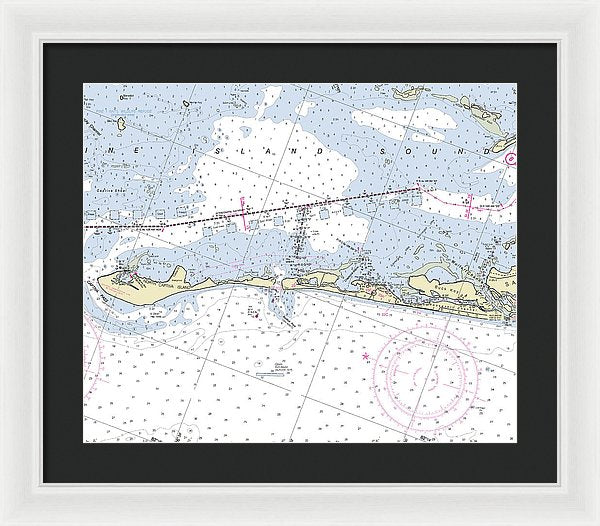 Captiva Island Florida Nautical Chart - Framed Print