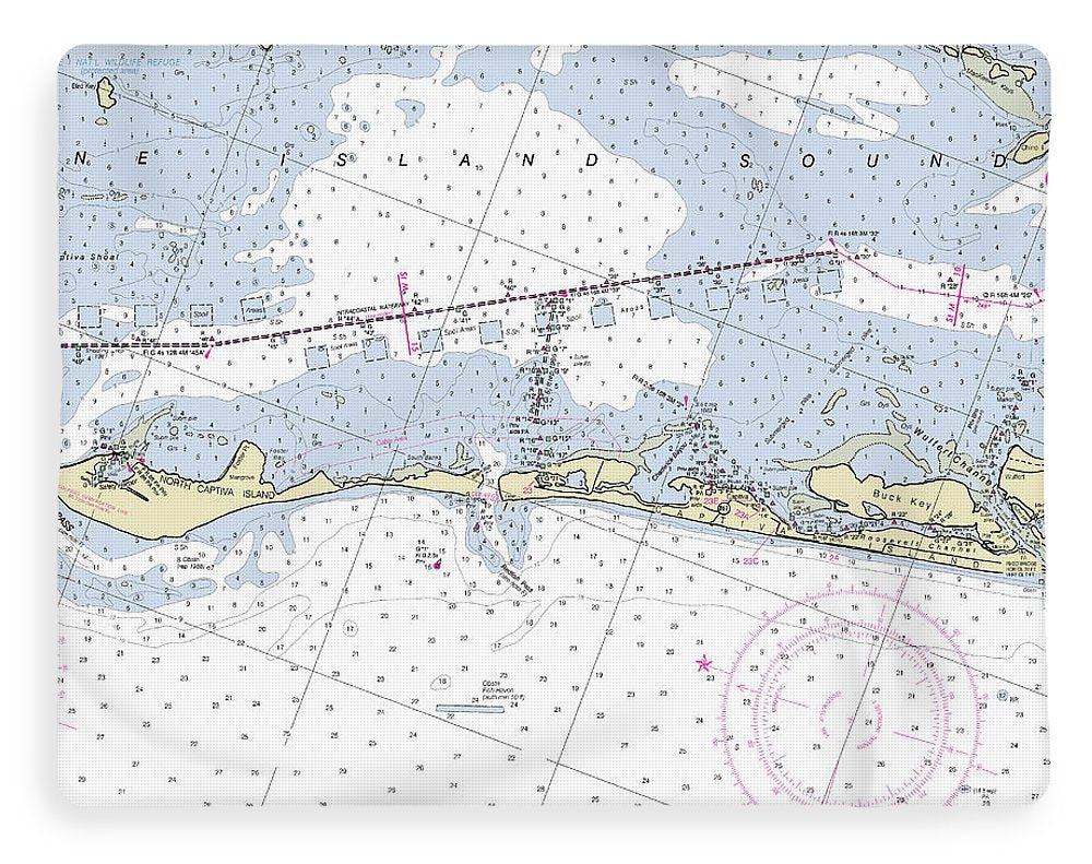 Captiva Island Florida Nautical Chart - Blanket