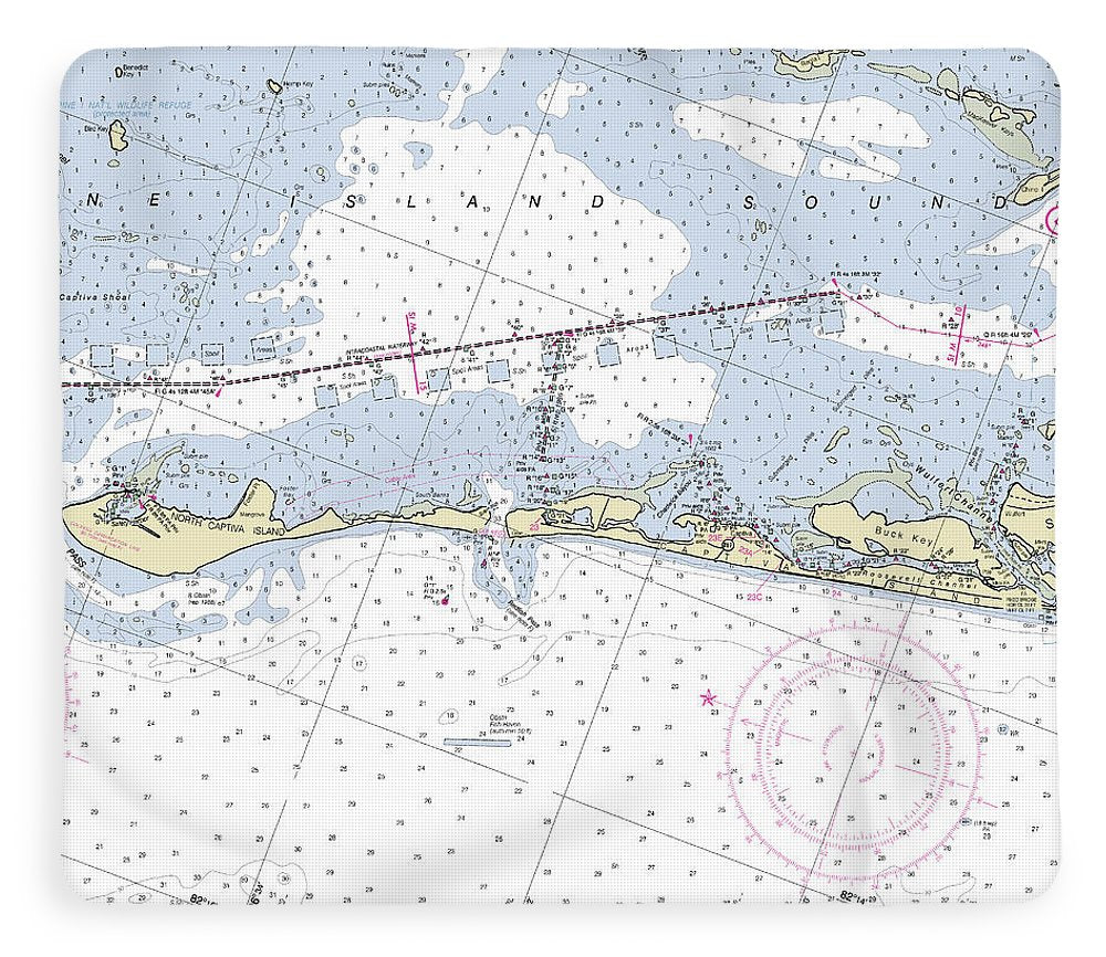 Captiva Island Florida Nautical Chart - Blanket