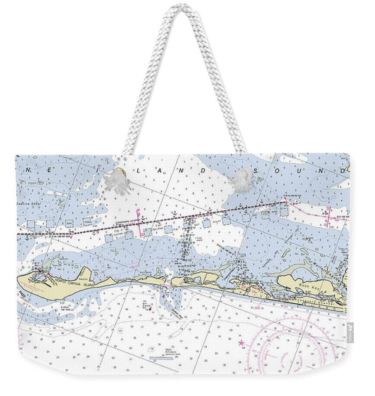 Captiva Island Florida Nautical Chart - Weekender Tote Bag