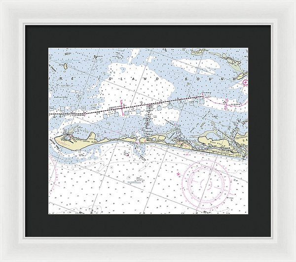 Captiva Island Florida Nautical Chart - Framed Print