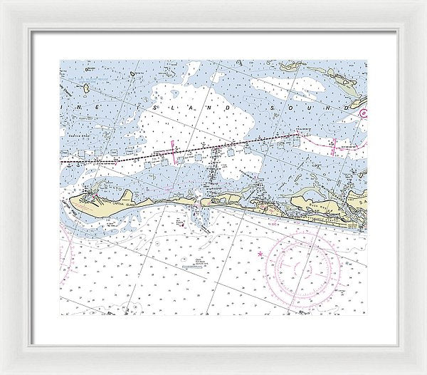 Captiva Island Florida Nautical Chart - Framed Print