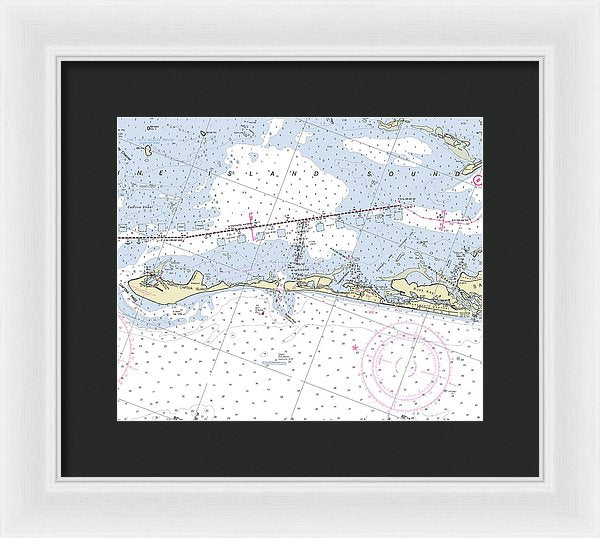 Captiva Island Florida Nautical Chart - Framed Print