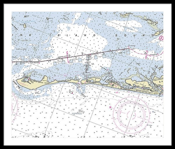 Captiva Island Florida Nautical Chart - Framed Print