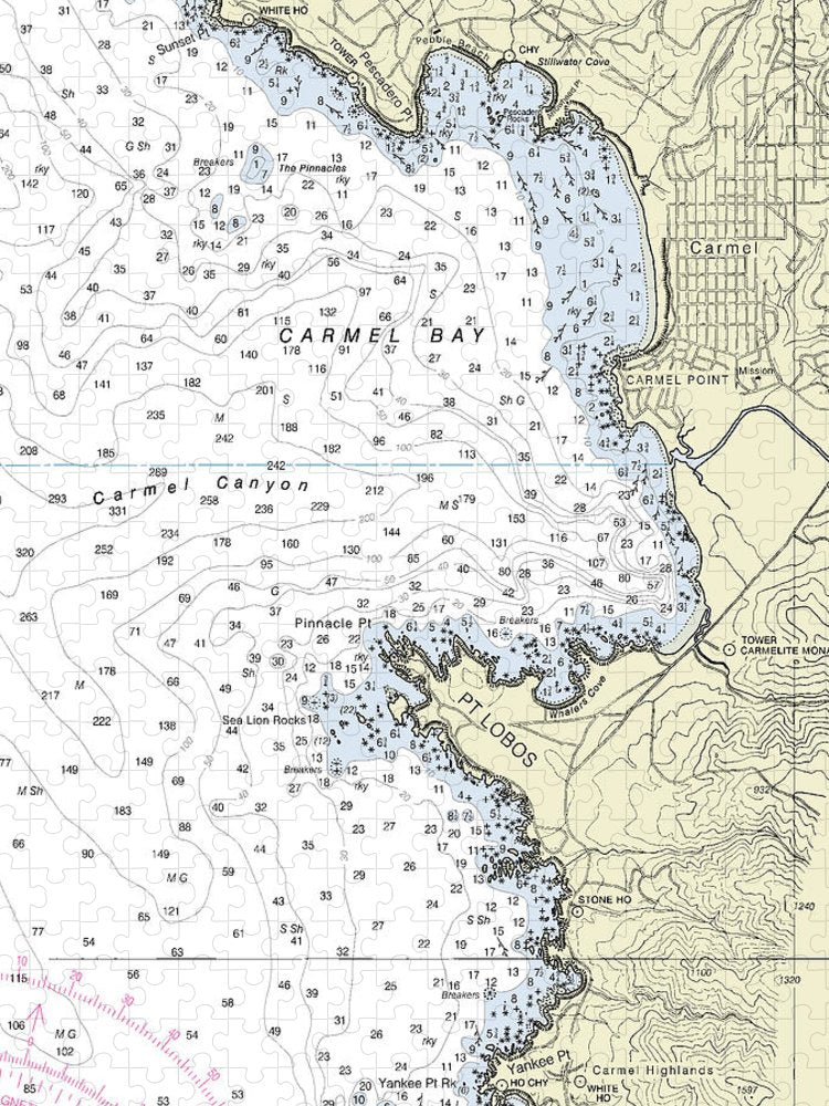 Carmel Bay California Nautical Chart Puzzle